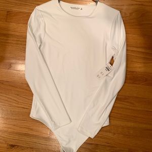 New Abercrombie & Fitch white Soft Matte bodysuit size M